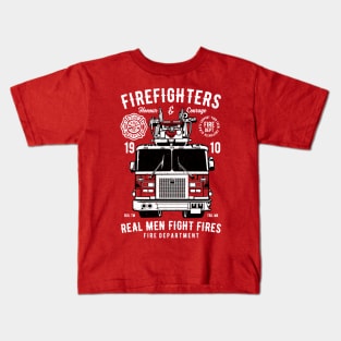 Real men fight fires Kids T-Shirt